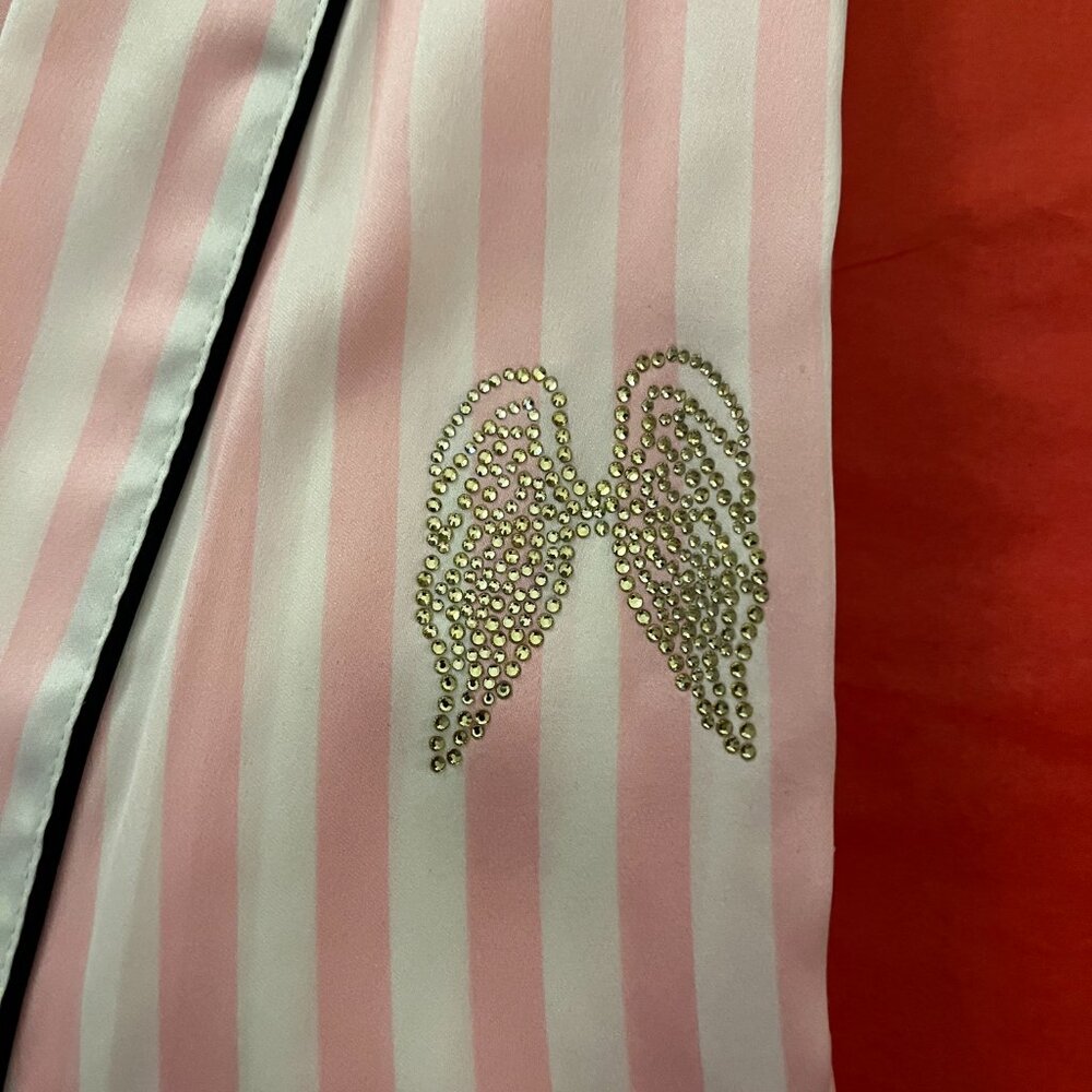 Victoria's Secret Signature Satin Short Piped Robe NWT, XS/S - Picture 5 of 5